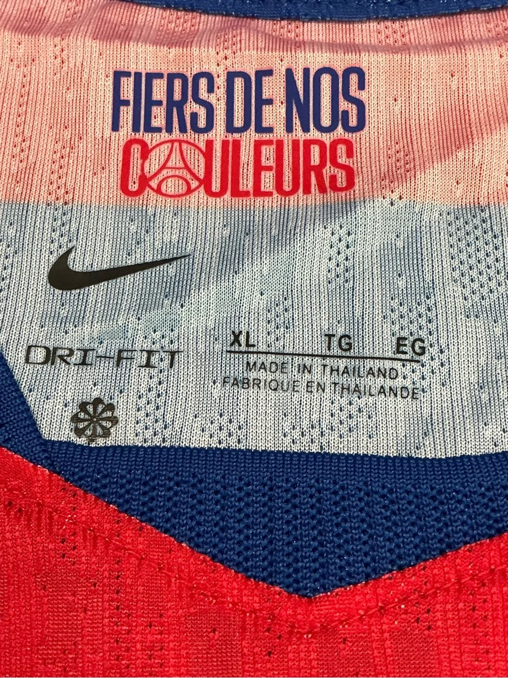 Nike Blue and Red O. Dembélé #10 Soccer Jersey